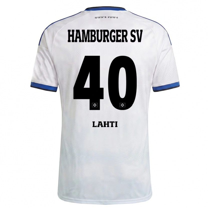Danxen Mujer Camiseta Elias Lahti #40 Blanco Negro Azul 1ª Equipación 2026/27 La Camisa
