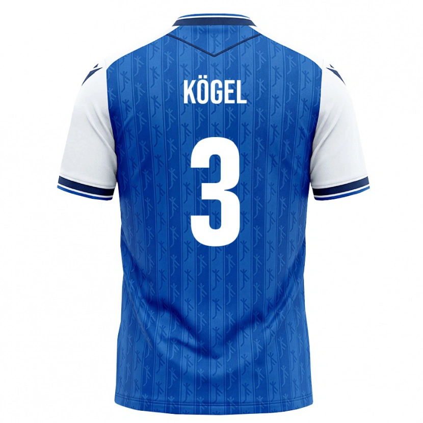 Danxen Mujer Camiseta Elias Kögel #3 Azul Real Blanco 1ª Equipación 2026/27 La Camisa