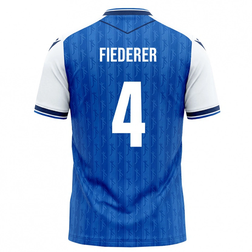 Danxen Mujer Camiseta Tom Fiederer #4 Azul Real Blanco 1ª Equipación 2026/27 La Camisa