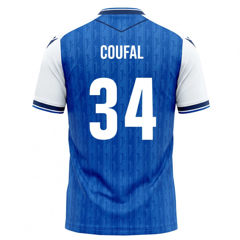 Danxen Mujer Camiseta Vladimír Coufal #34 Azul Real Blanco 1ª Equipación 2026/27 La Camisa