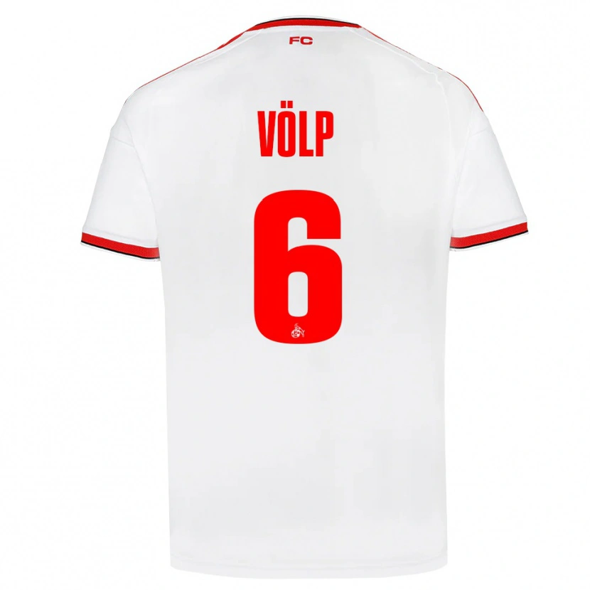 Danxen Mujer Camiseta Lennard Völp #6 Blanco Rojo Negro 1ª Equipación 2026/27 La Camisa