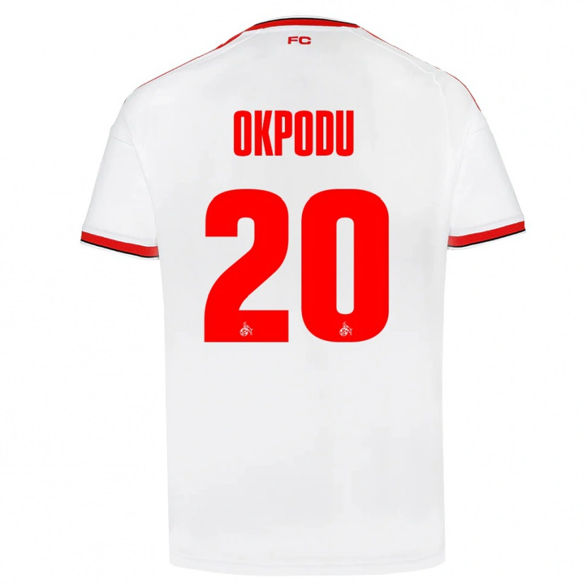 Danxen Mujer Camiseta David Okpodu #20 Blanco Rojo Negro 1ª Equipación 2026/27 La Camisa
