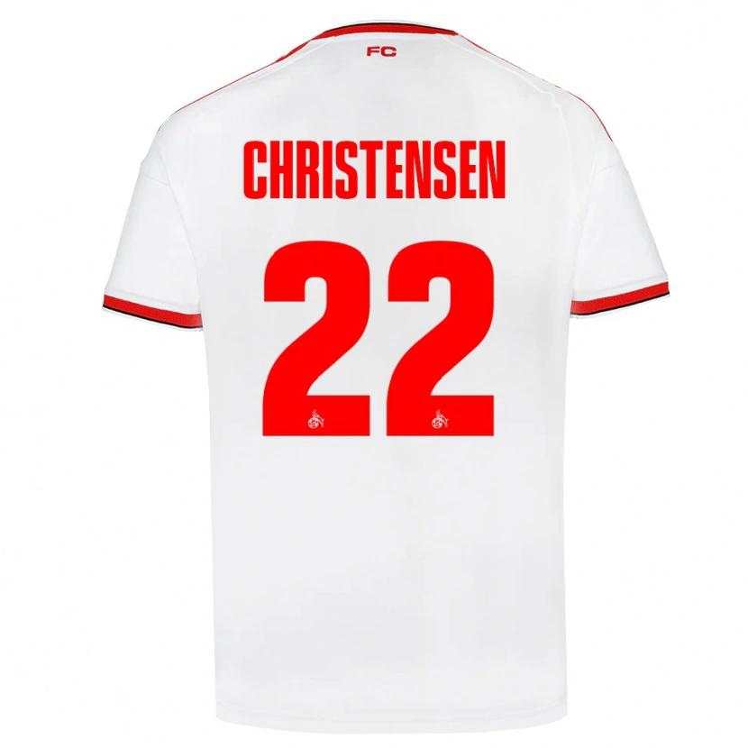Danxen Mujer Camiseta Jacob Christensen #22 Blanco Rojo Negro 1ª Equipación 2026/27 La Camisa