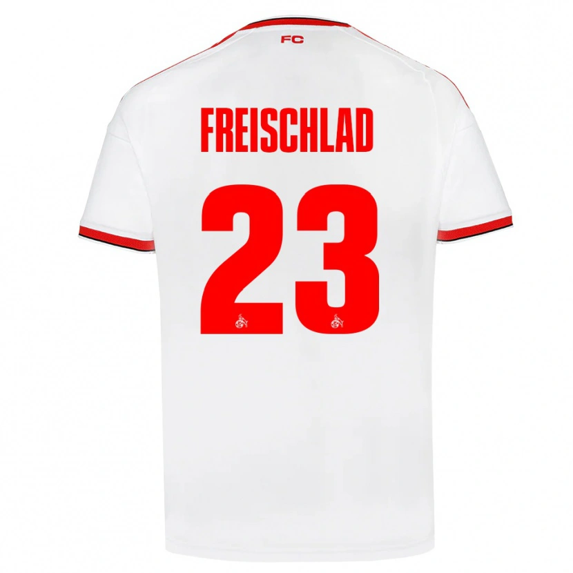Danxen Mujer Camiseta Yannick Freischlad #23 Blanco Rojo Negro 1ª Equipación 2026/27 La Camisa