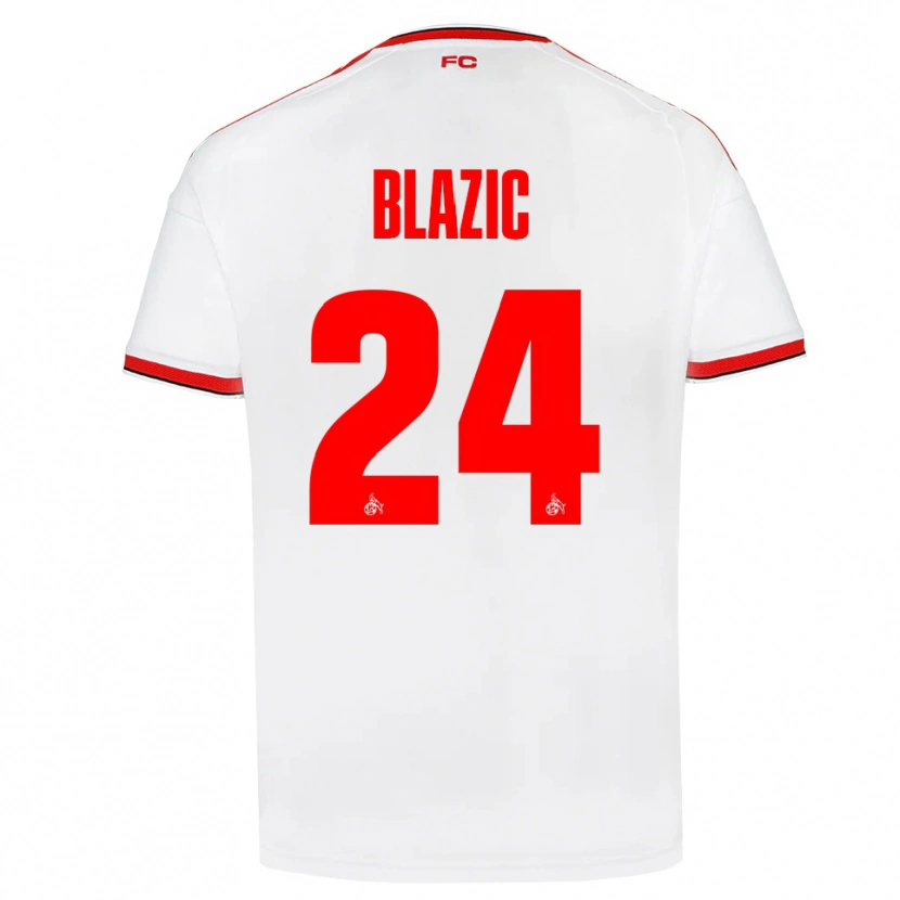 Danxen Mujer Camiseta Alessandro Blazic #24 Blanco Rojo Negro 1ª Equipación 2026/27 La Camisa