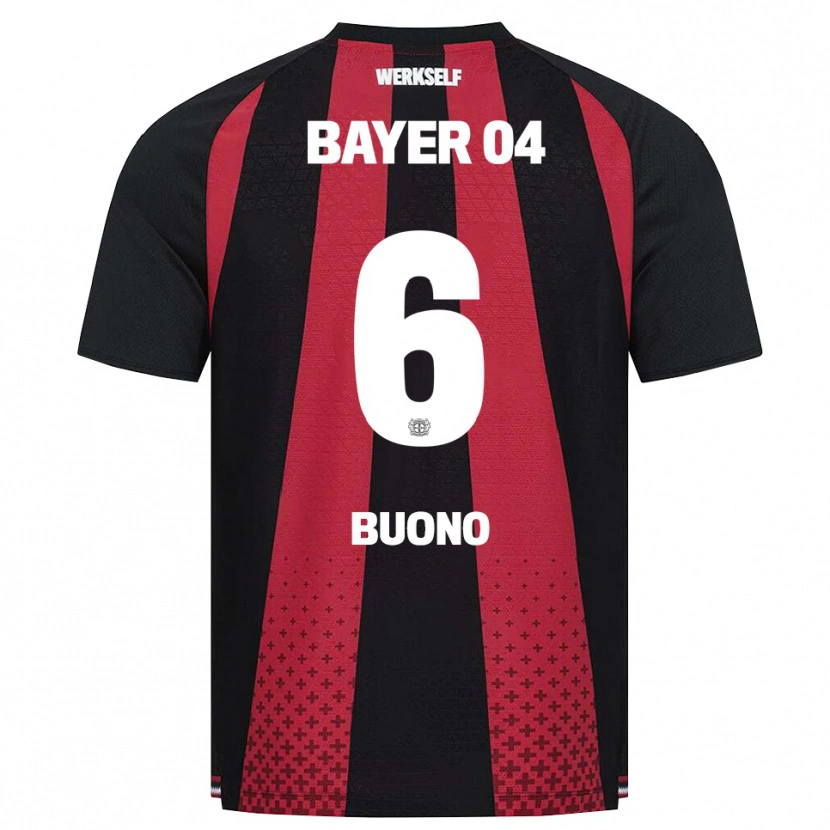 Danxen Mujer Camiseta Francesco Buono #6 Negro Blanco Rojo 1ª Equipación 2026/27 La Camisa