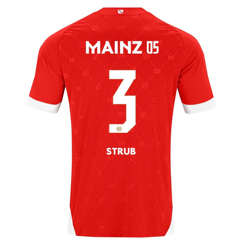 Danxen Mujer Camiseta Jona Strub #3 Rojo Blanco 1ª Equipación 2026/27 La Camisa