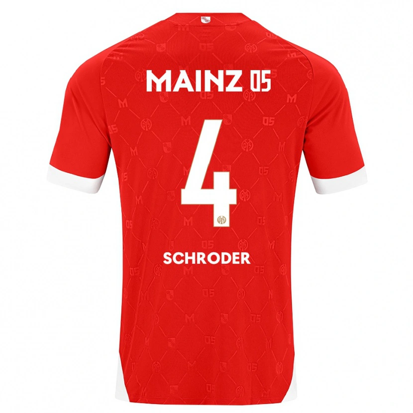 Danxen Mujer Camiseta Lara Schröder #4 Rojo Blanco 1ª Equipación 2026/27 La Camisa