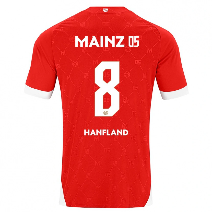 Danxen Mujer Camiseta Paul Hanfland #8 Rojo Blanco 1ª Equipación 2026/27 La Camisa