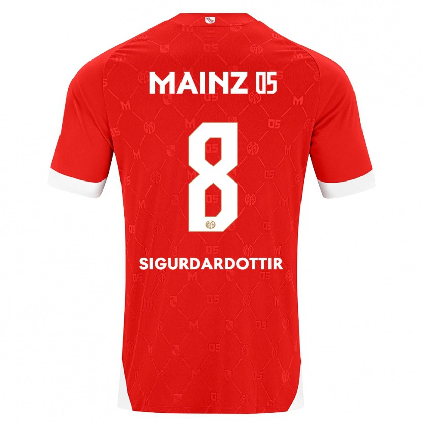 Danxen Mujer Camiseta Heiðrún Sigurðardóttir #8 Rojo Blanco 1ª Equipación 2026/27 La Camisa