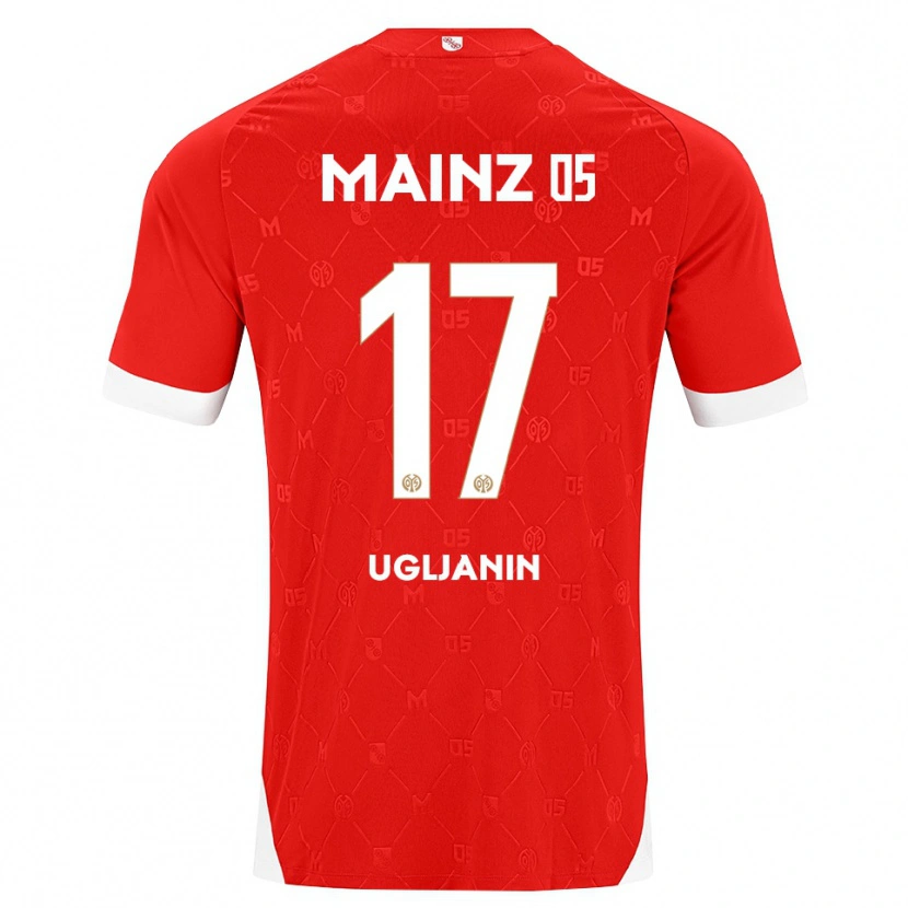 Danxen Mujer Camiseta Jusuf Ugljanin #17 Rojo Blanco 1ª Equipación 2026/27 La Camisa