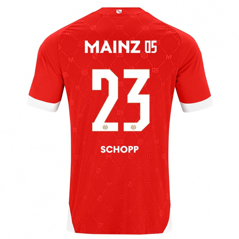 Danxen Mujer Camiseta Konstantin Schopp #23 Rojo Blanco 1ª Equipación 2026/27 La Camisa