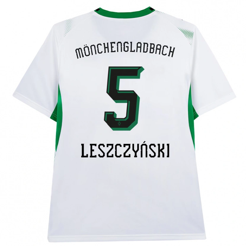 Danxen Mujer Camiseta Jan Leszczyński #5 Blanco Negro Verde 1ª Equipación 2026/27 La Camisa