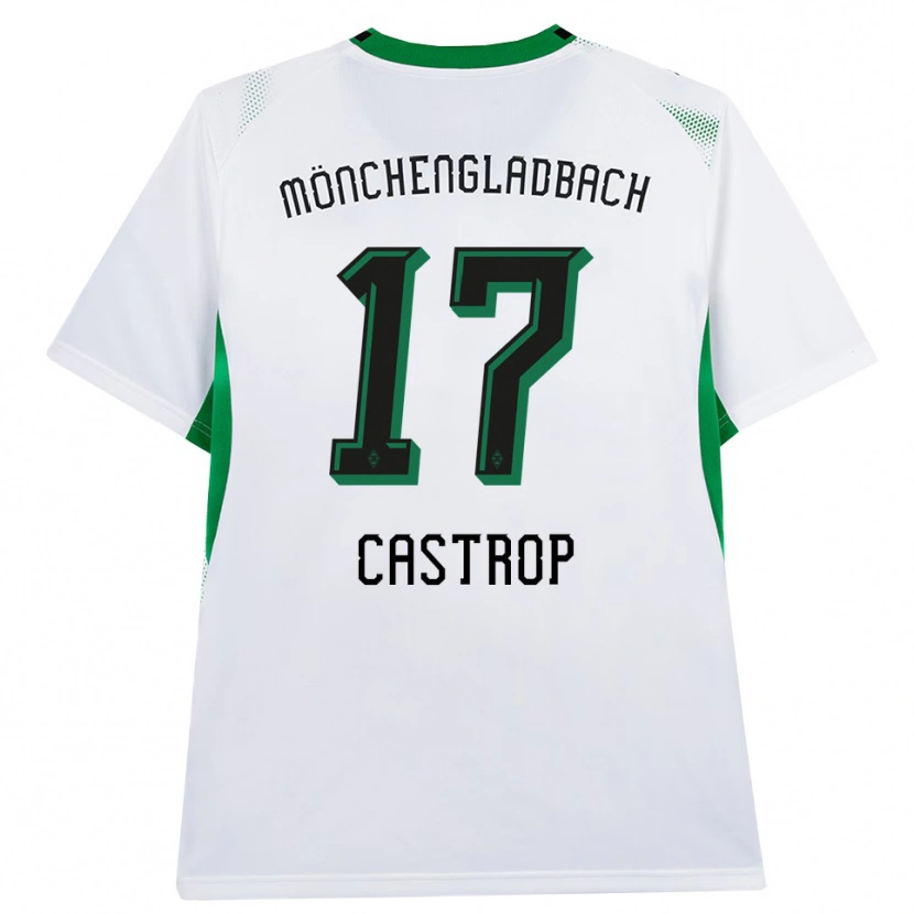 Danxen Mujer Camiseta Jens Castrop #17 Blanco Negro Verde 1ª Equipación 2026/27 La Camisa