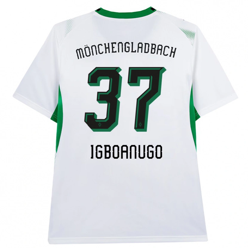 Danxen Mujer Camiseta David Igboanugo #37 Blanco Negro Verde 1ª Equipación 2026/27 La Camisa