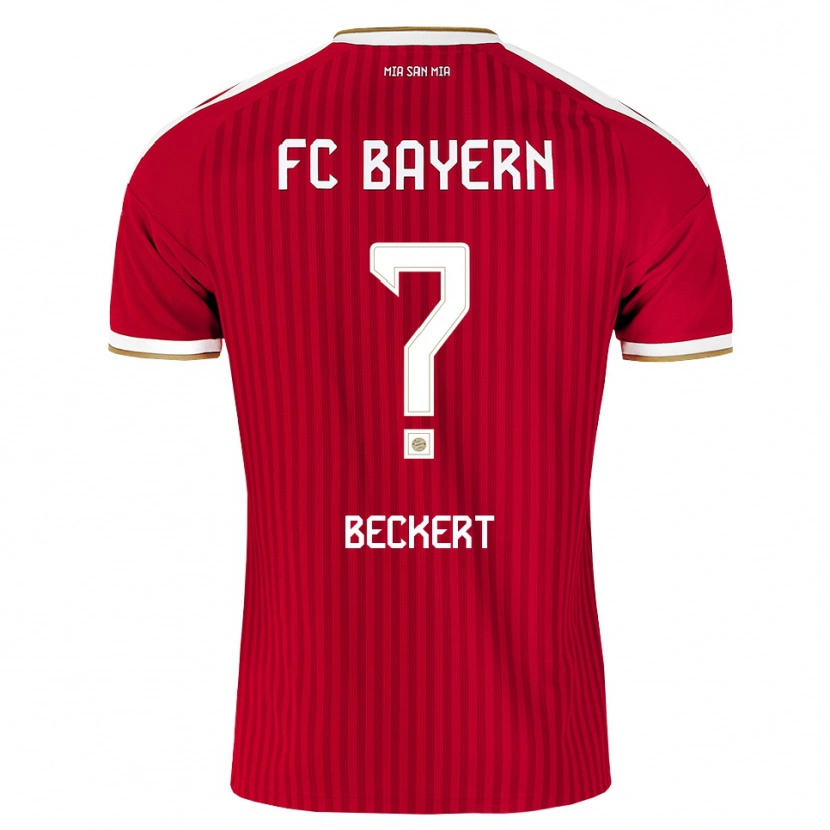 Danxen Mujer Camiseta Valentin Beckert #0 Rojo Blanco Azul 1ª Equipación 2026/27 La Camisa
