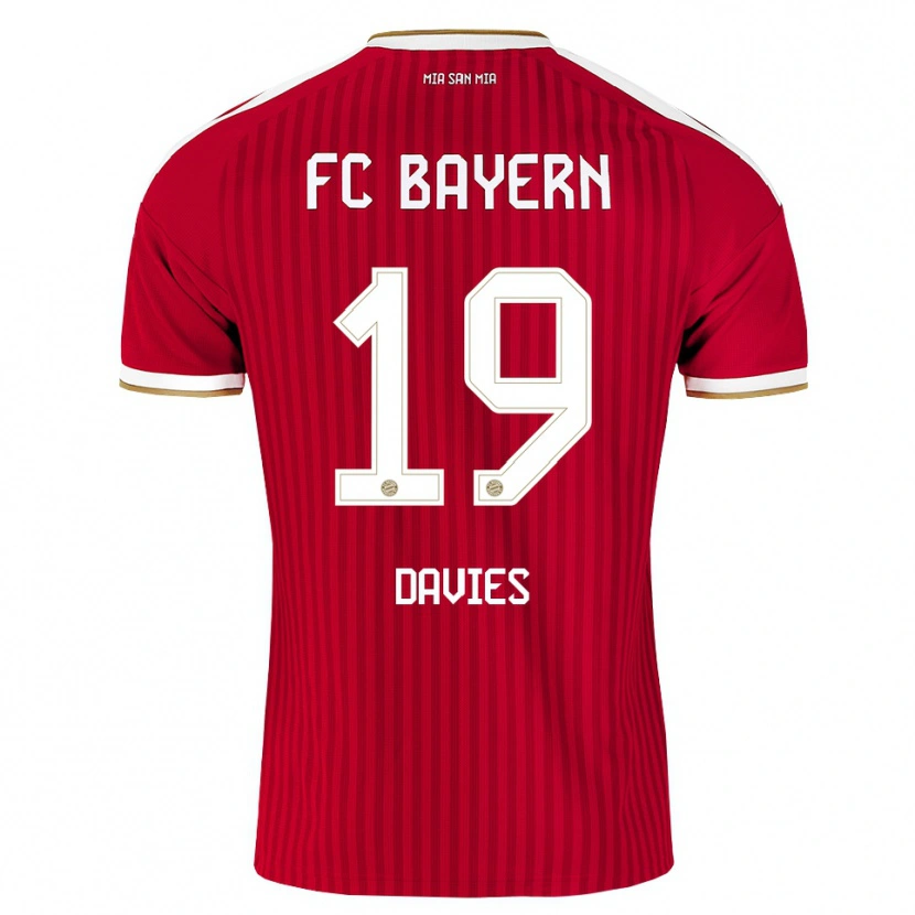 Danxen Mujer Camiseta Alphonso Davies #19 Rojo Blanco Azul 1ª Equipación 2026/27 La Camisa
