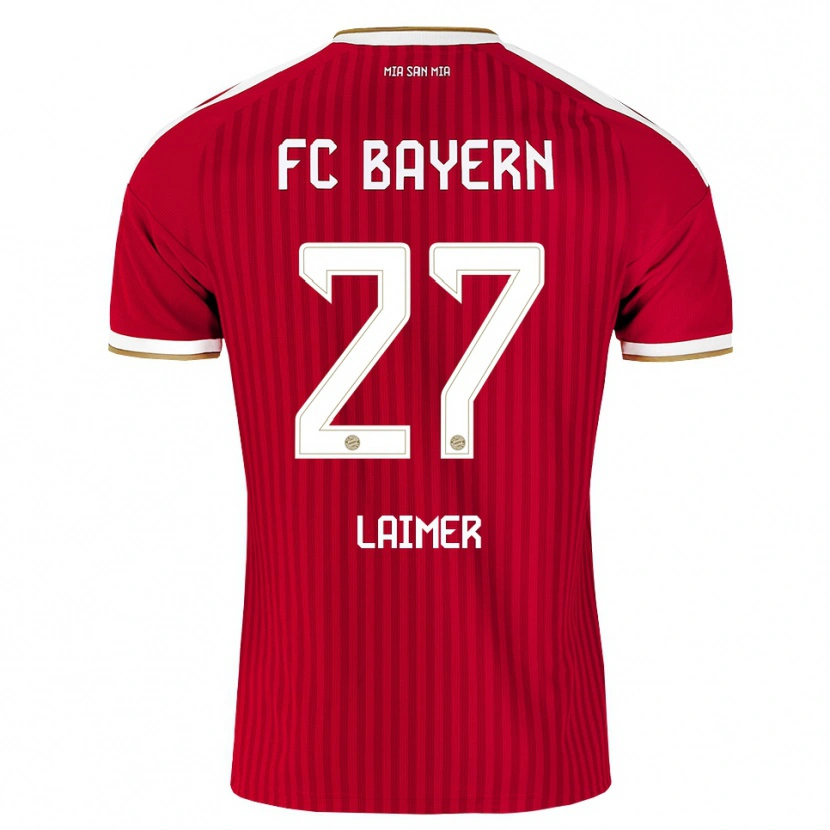 Danxen Mujer Camiseta Konrad Laimer #27 Rojo Blanco Azul 1ª Equipación 2026/27 La Camisa