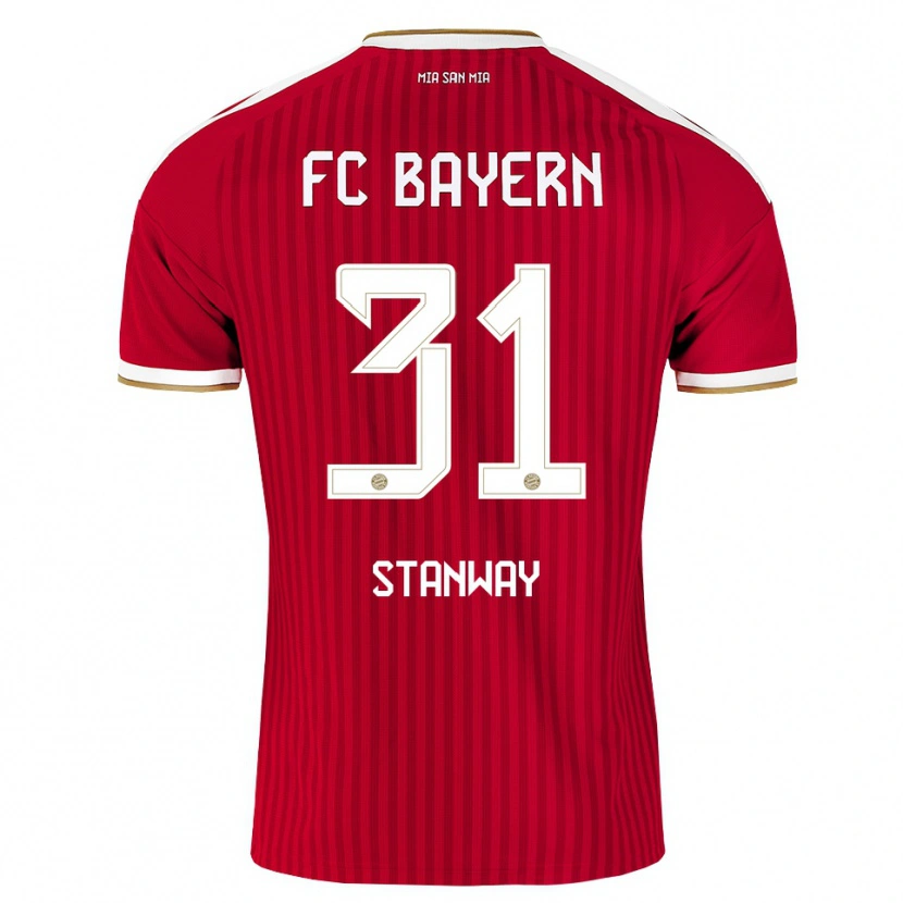 Danxen Mujer Camiseta Georgia Stanway #31 Rojo Blanco Azul 1ª Equipación 2026/27 La Camisa