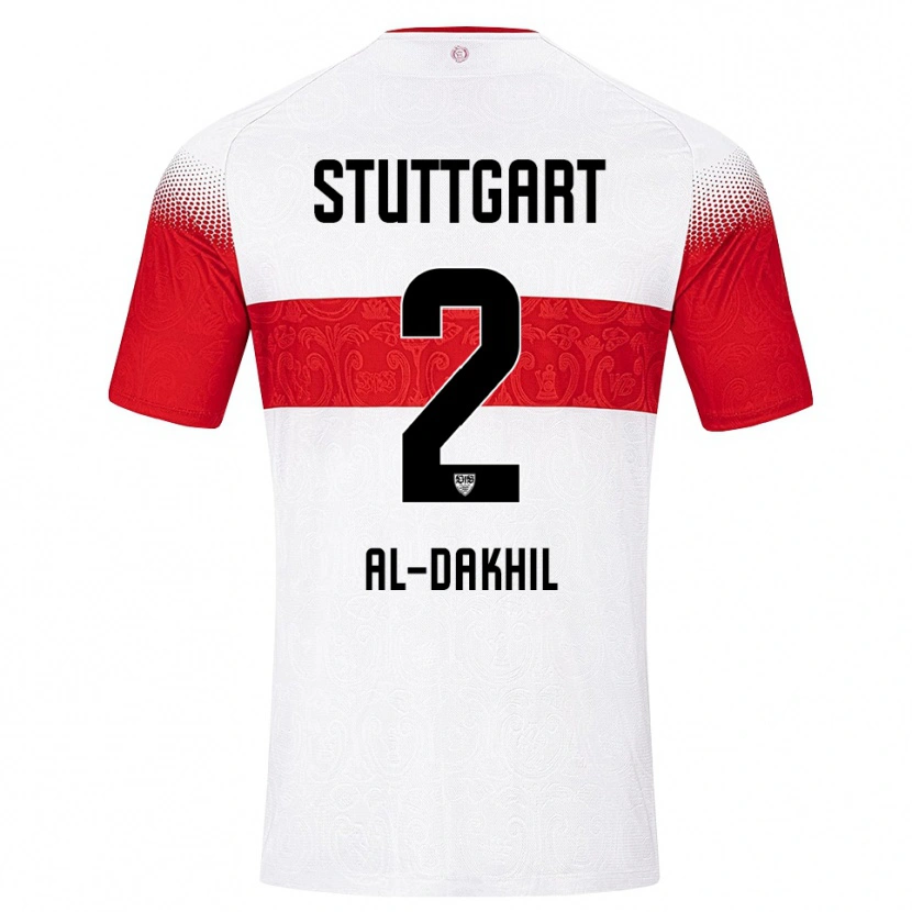 Danxen Mujer Camiseta Ameen Al-Dakhil #2 Blanco Rojo Amarillo 1ª Equipación 2026/27 La Camisa