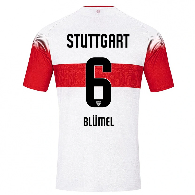 Danxen Mujer Camiseta Charlotte Blümel #6 Blanco Rojo Amarillo 1ª Equipación 2026/27 La Camisa