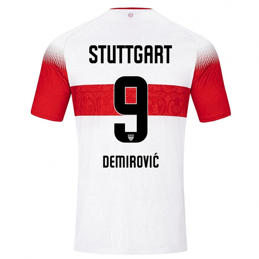 Danxen Mujer Camiseta Ermedin Demirovic #9 Blanco Rojo Amarillo 1ª Equipación 2026/27 La Camisa