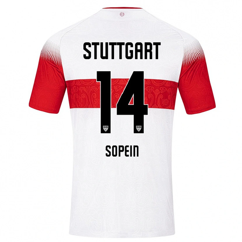 Danxen Mujer Camiseta David Sopein #14 Blanco Rojo Amarillo 1ª Equipación 2026/27 La Camisa