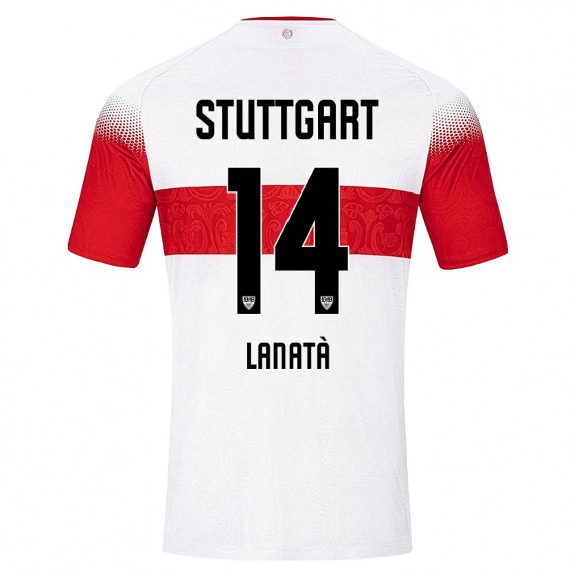 Danxen Mujer Camiseta Domenico Lanatà #14 Blanco Rojo Amarillo 1ª Equipación 2026/27 La Camisa