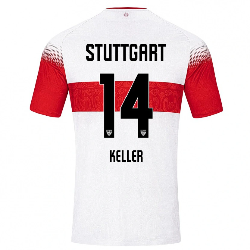 Danxen Mujer Camiseta Maxim Keller #14 Blanco Rojo Amarillo 1ª Equipación 2026/27 La Camisa