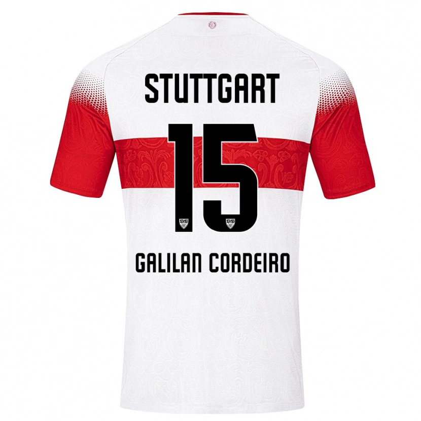 Danxen Mujer Camiseta Guilherme Galilan Cordeiro #15 Blanco Rojo Amarillo 1ª Equipación 2026/27 La Camisa