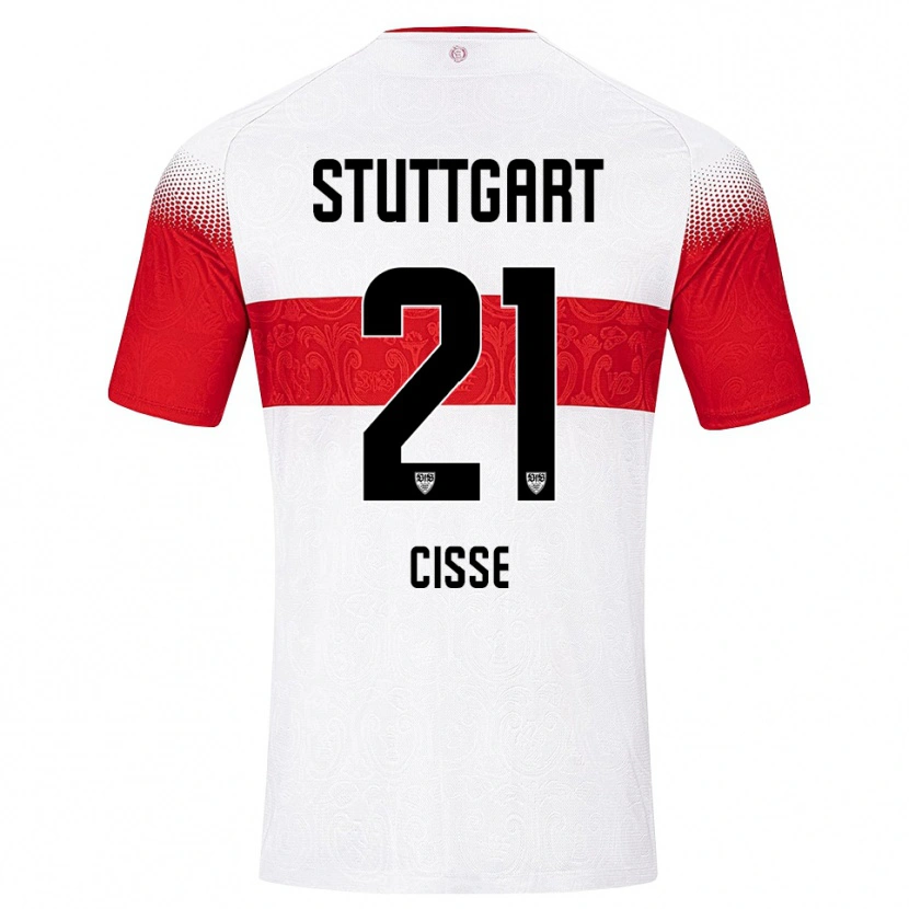Danxen Mujer Camiseta Moussa Cissé #21 Blanco Rojo Amarillo 1ª Equipación 2026/27 La Camisa