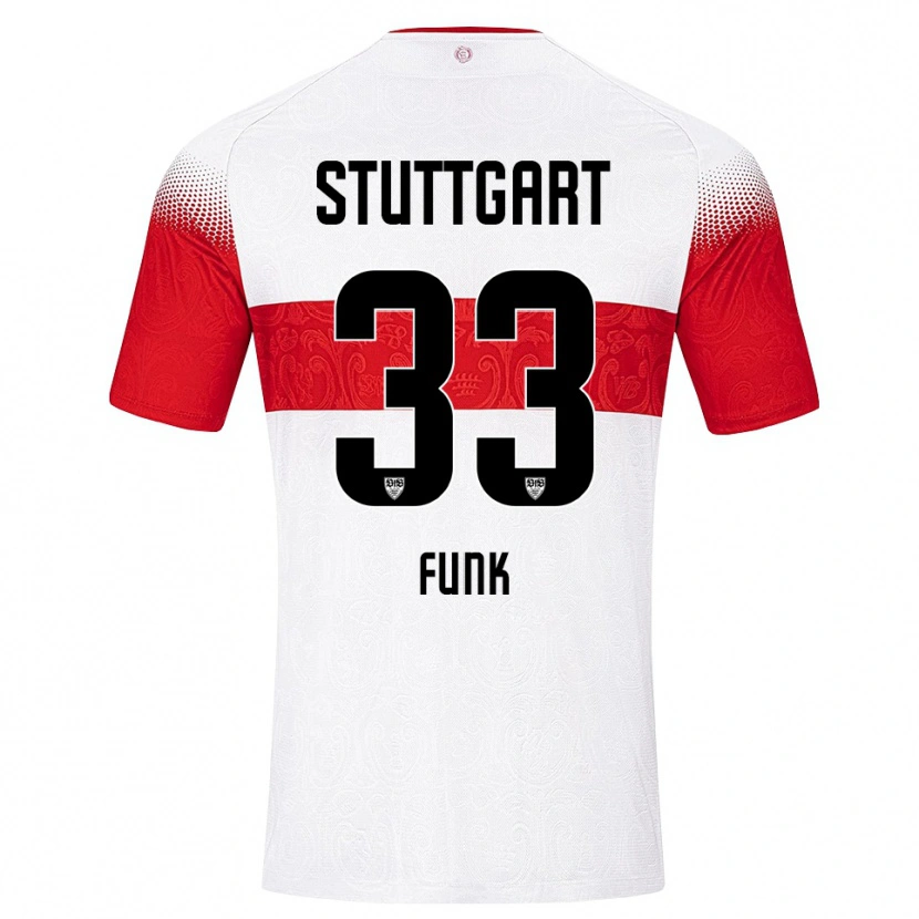 Danxen Mujer Camiseta Marius Funk #33 Blanco Rojo Amarillo 1ª Equipación 2026/27 La Camisa