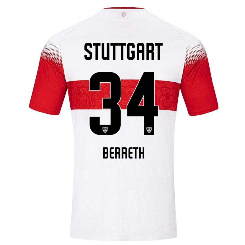 Danxen Mujer Camiseta Luca Berreth #34 Blanco Rojo Amarillo 1ª Equipación 2026/27 La Camisa
