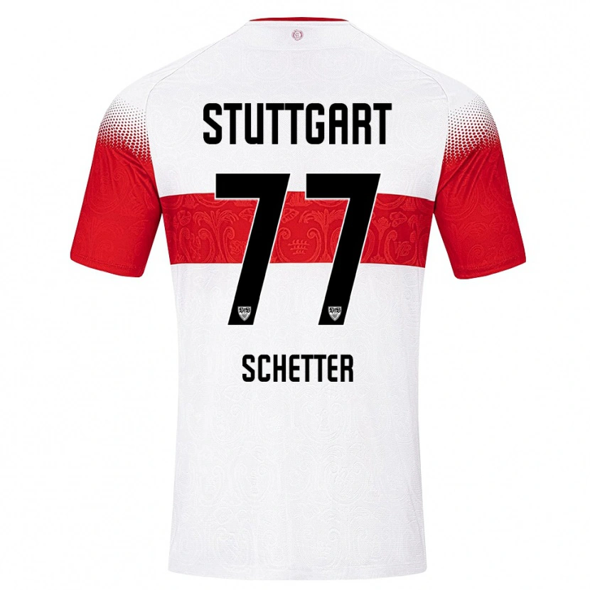 Danxen Mujer Camiseta Leonie Schetter #77 Blanco Rojo Amarillo 1ª Equipación 2026/27 La Camisa
