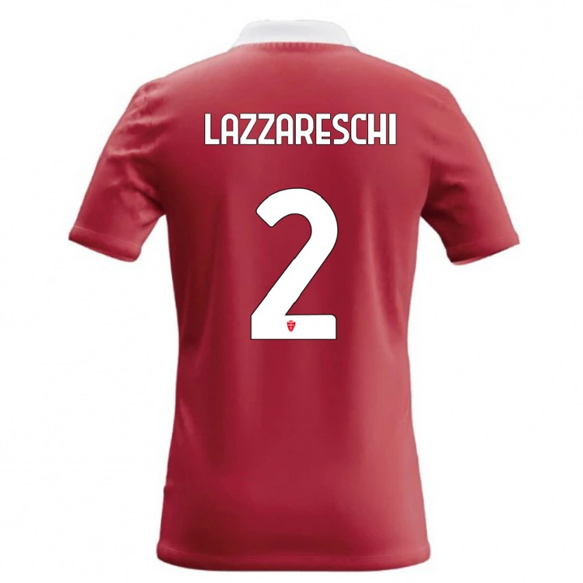 Danxen Mujer Camiseta Andrea Lazzareschi #2 Rojo Blanco 1ª Equipación 2026/27 La Camisa