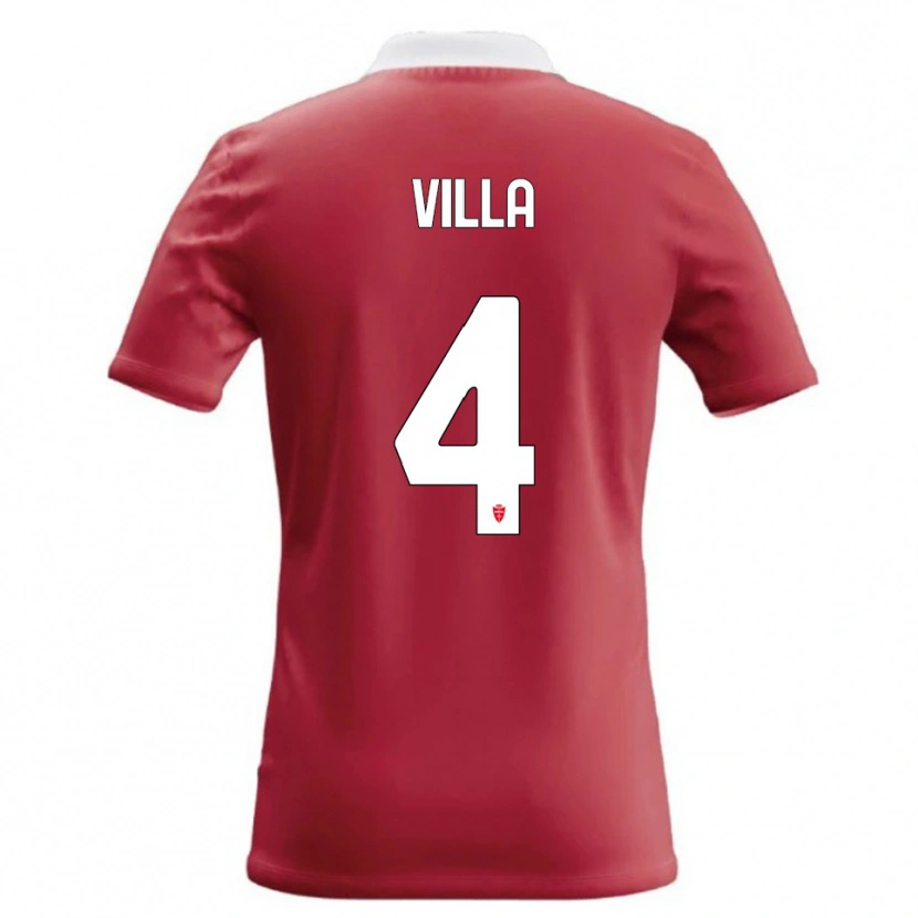 Danxen Mujer Camiseta Manuel Villa #4 Rojo Blanco 1ª Equipación 2026/27 La Camisa