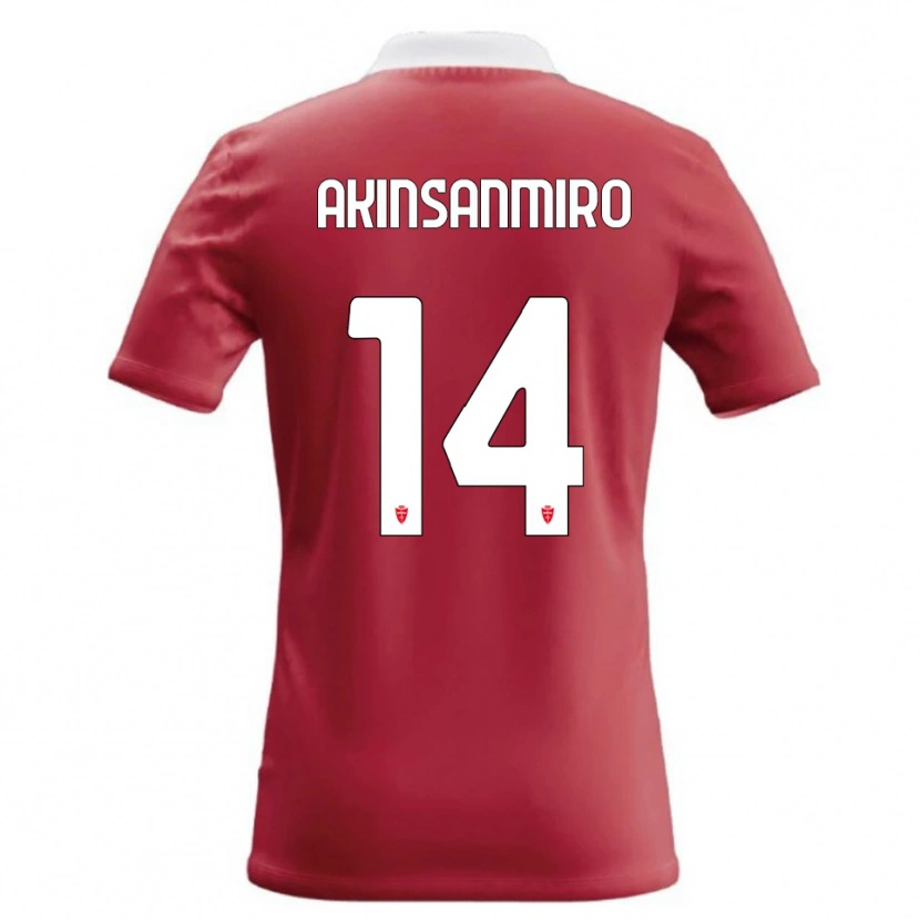 Danxen Mujer Camiseta Ebenezer Akinsanmiro #14 Rojo Blanco 1ª Equipación 2026/27 La Camisa