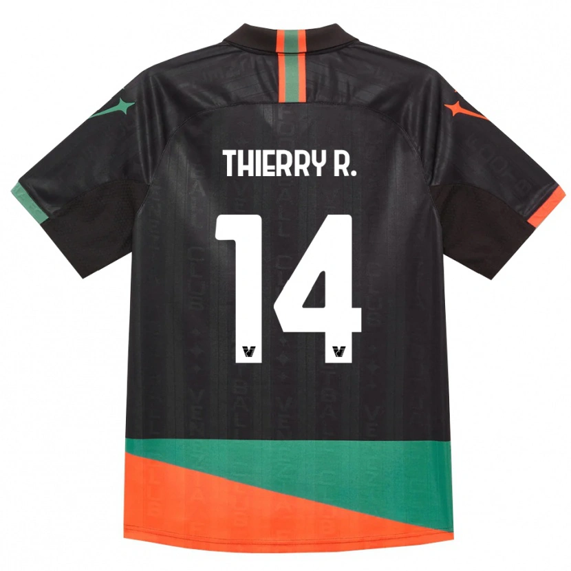 Danxen Mujer Camiseta Thierry Correia #14 Negro Naranja Verde 1ª Equipación 2026/27 La Camisa