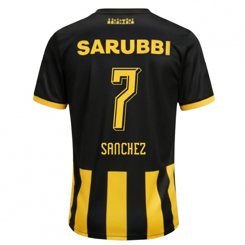Danxen Mujer Camiseta Carlos Sánchez #7 Negro Amarillo 1ª Equipación 2026/27 La Camisa