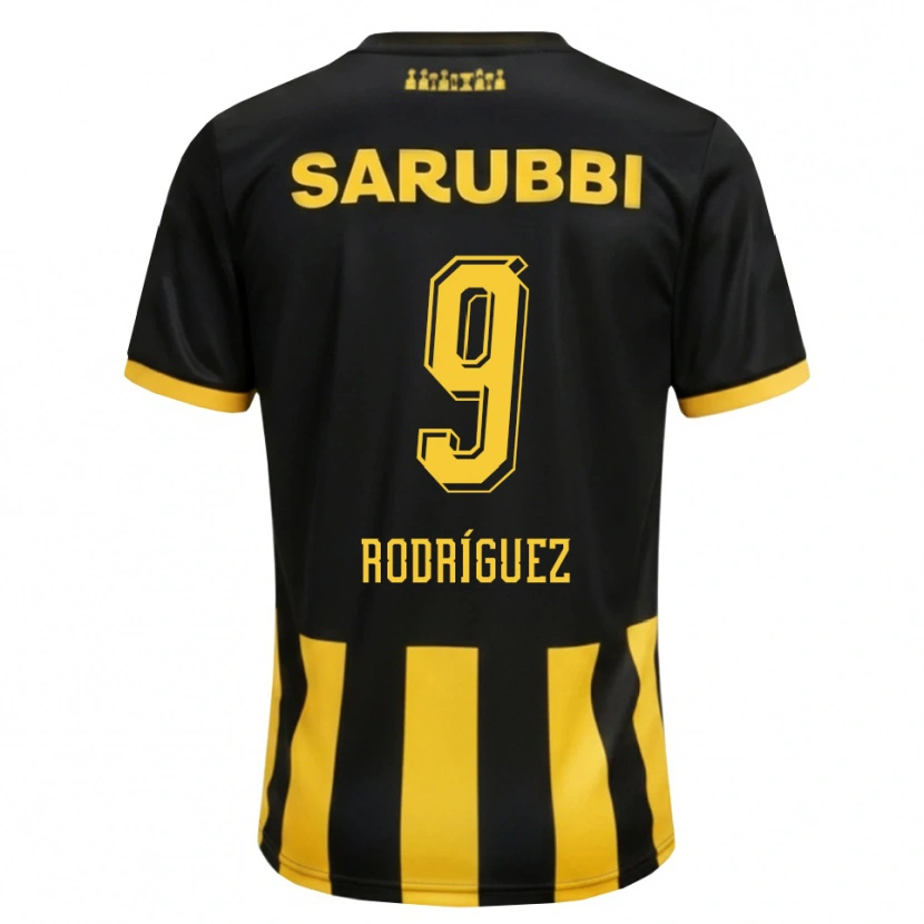 Danxen Mujer Camiseta Agustín Rodríguez #9 Negro Amarillo 1ª Equipación 2026/27 La Camisa