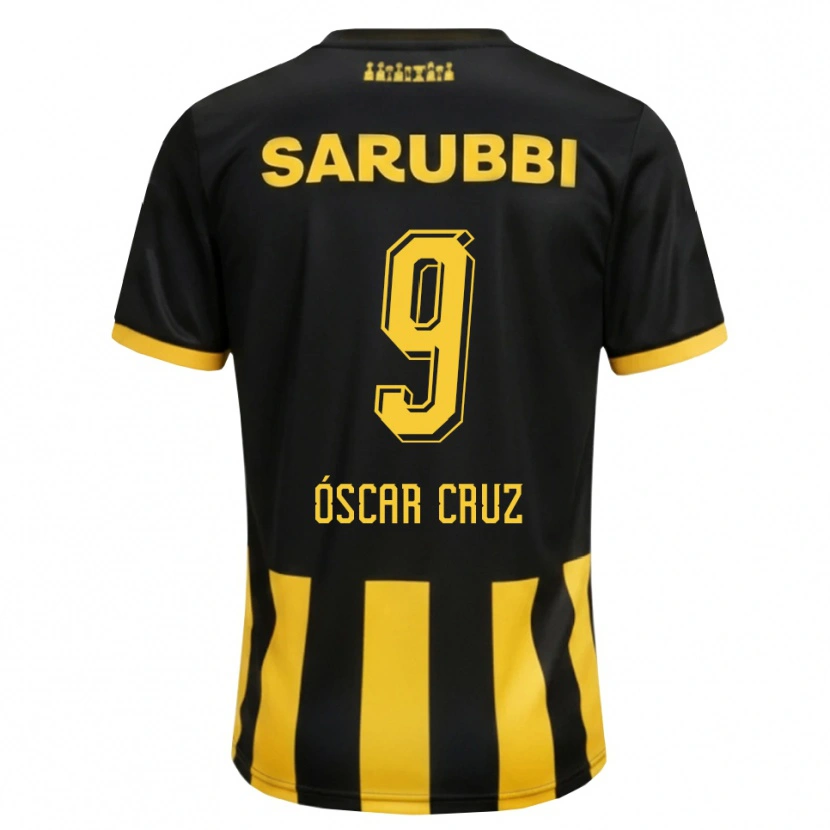 Danxen Mujer Camiseta Óscar Cruz #9 Negro Amarillo 1ª Equipación 2026/27 La Camisa