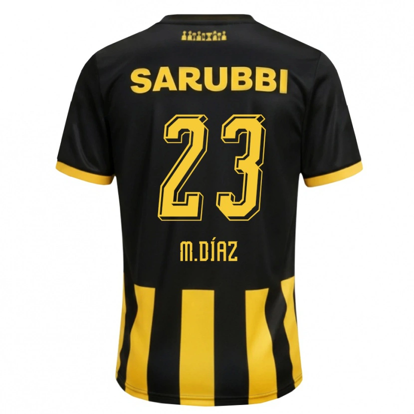 Danxen Mujer Camiseta Mateo Díaz #23 Negro Amarillo 1ª Equipación 2026/27 La Camisa