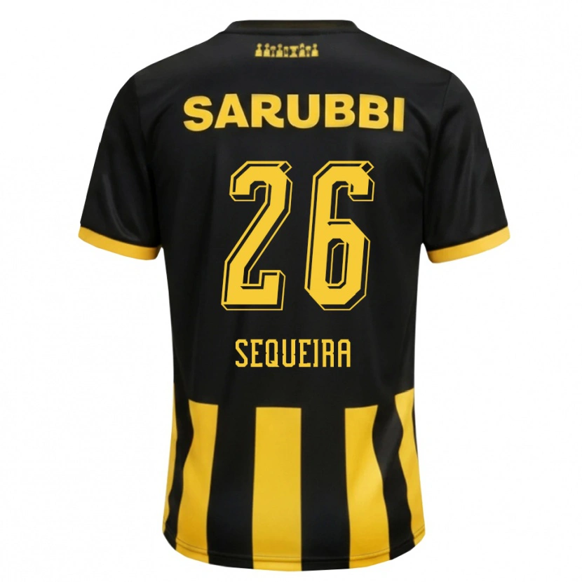 Danxen Mujer Camiseta Leonardo Sequeira #26 Negro Amarillo 1ª Equipación 2026/27 La Camisa