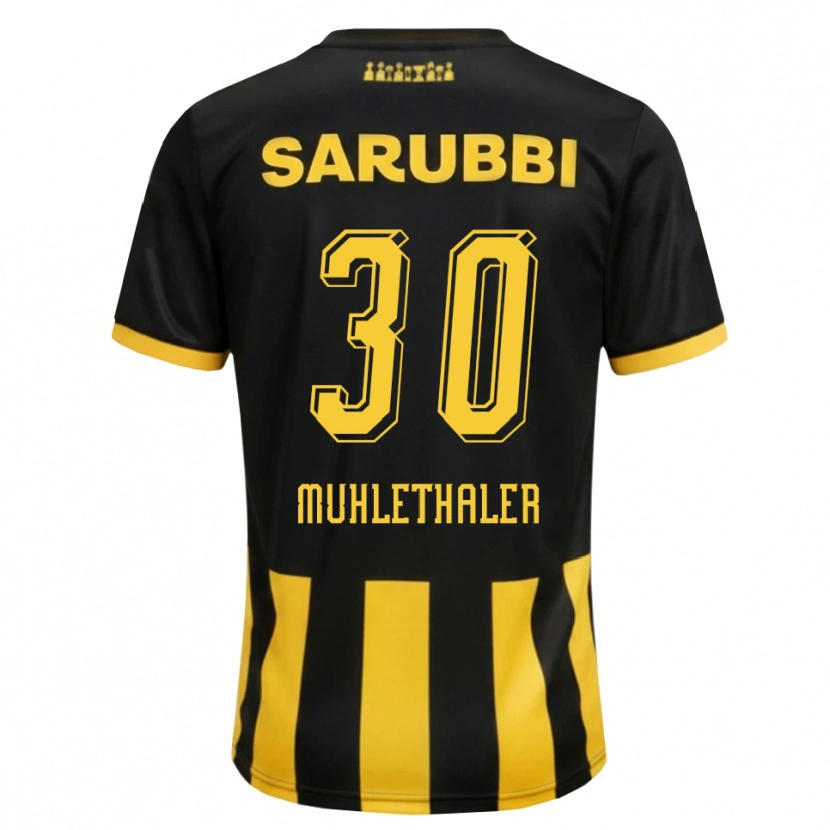 Danxen Mujer Camiseta Stiven Muhlethaler #30 Negro Amarillo 1ª Equipación 2026/27 La Camisa