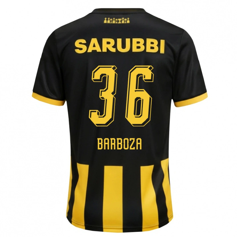 Danxen Mujer Camiseta Brian Barboza #36 Negro Amarillo 1ª Equipación 2026/27 La Camisa