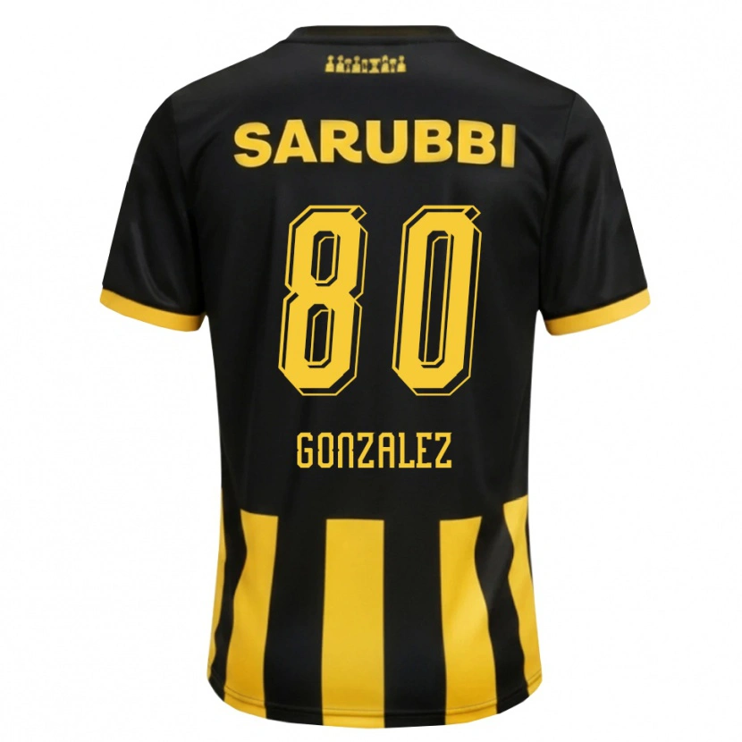 Danxen Mujer Camiseta Franco González #80 Negro Amarillo 1ª Equipación 2026/27 La Camisa