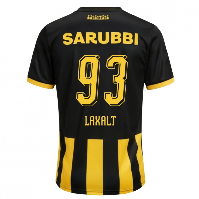 Danxen Mujer Camiseta Diego Laxalt #93 Negro Amarillo 1ª Equipación 2026/27 La Camisa