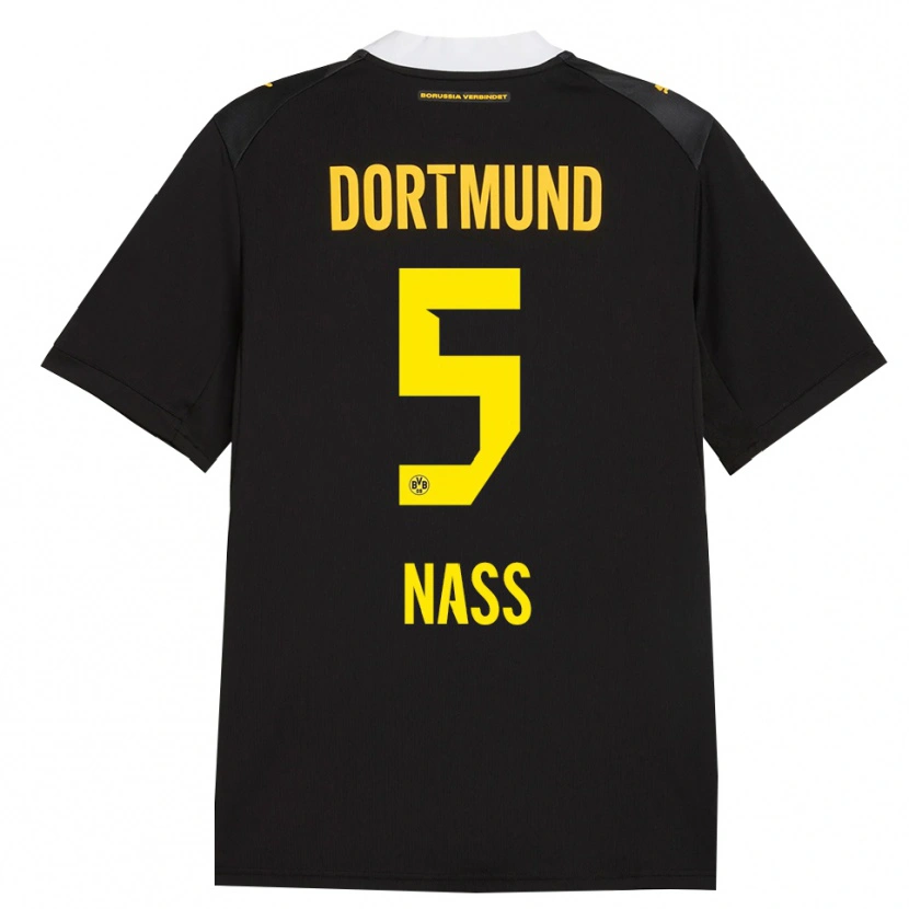 Danxen Mujer Camiseta Maximilian Nass #5 Negro Rojo Amarillo 2ª Equipación 2026/27 La Camisa