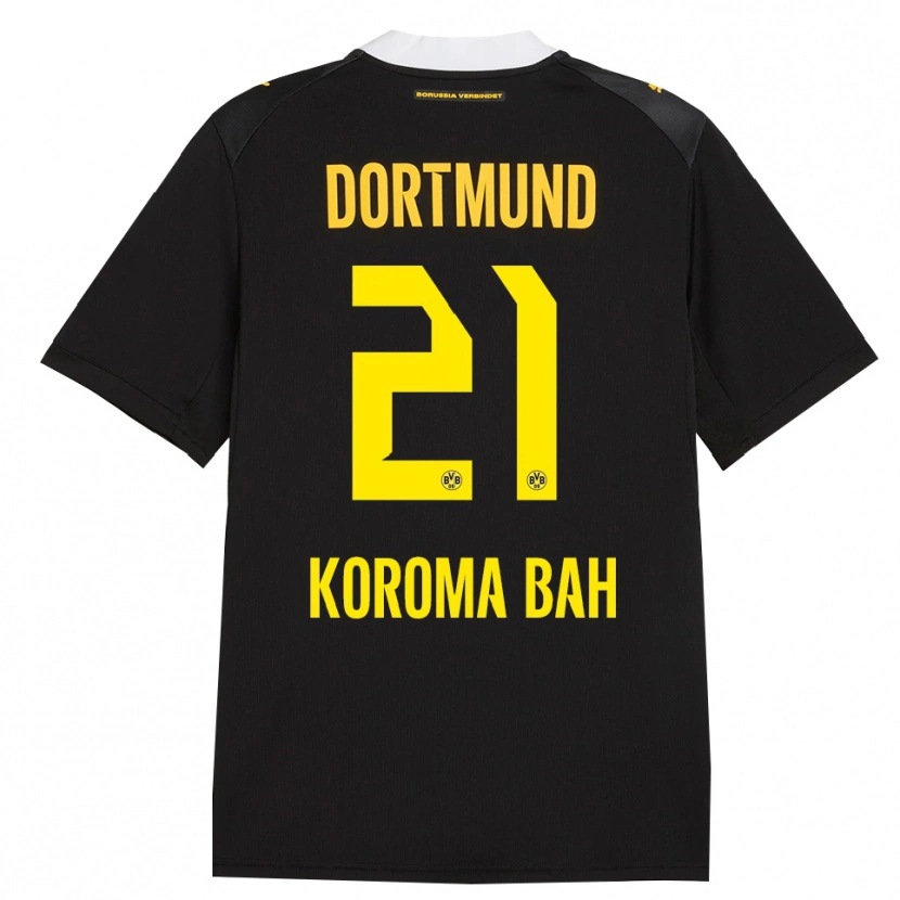 Danxen Mujer Camiseta Septimus Koroma Bah #21 Negro Rojo Amarillo 2ª Equipación 2026/27 La Camisa