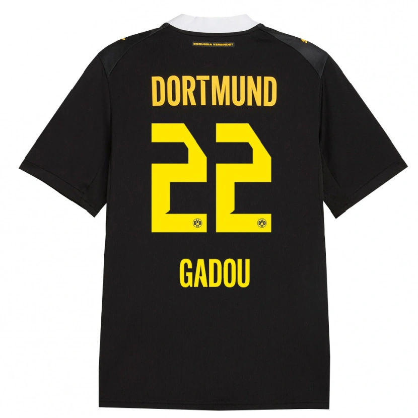 Danxen Mujer Camiseta Joane Gadou #22 Negro Rojo Amarillo 2ª Equipación 2026/27 La Camisa